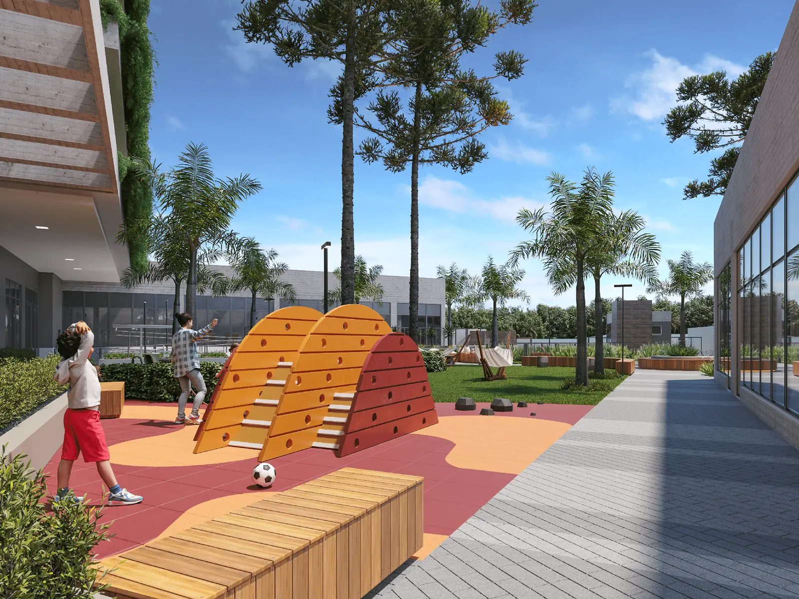 Playground do Sangiovese — ao ar livre, entre as araucárias (perspectiva artística)